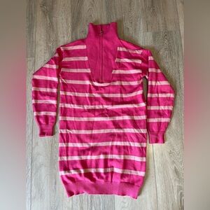 Striped Pink Women's Sweater dress